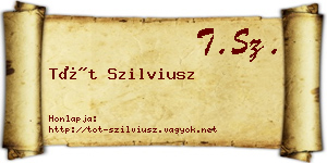 Tót Szilviusz névjegykártya